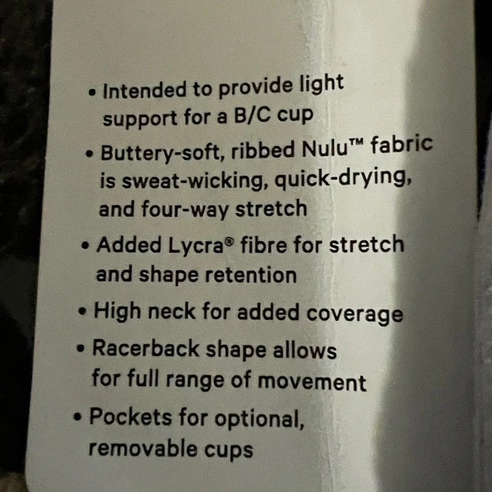 LULULEMON ribbed NULU high neck yoga bra lavender color size 4 NWT
